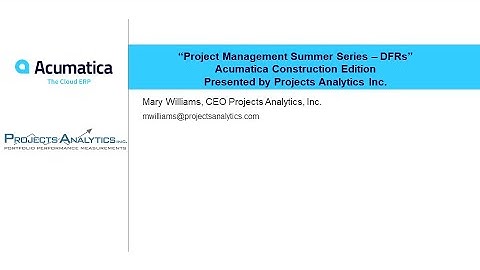 Acumatica Daily Field Reports