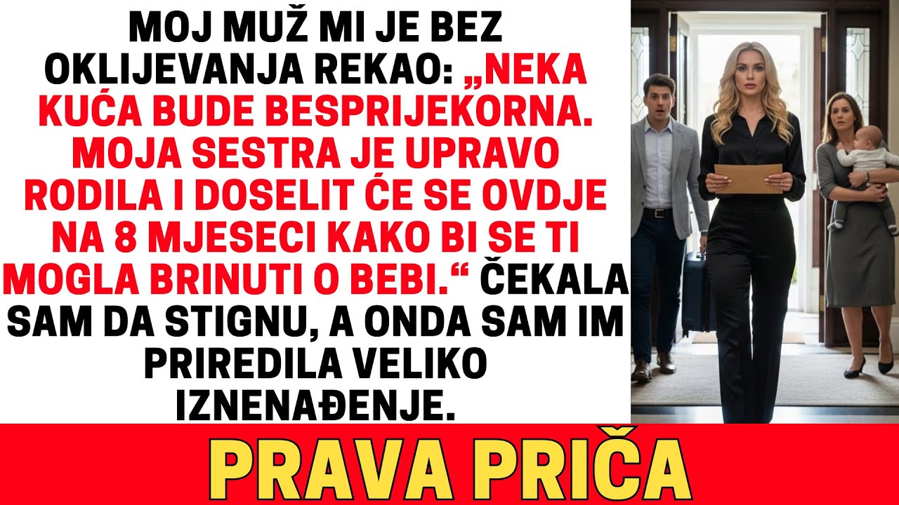 Muž me prisilio da čuvam bebu moje šogorice. Čekala sam da stignu i uručila im poklon