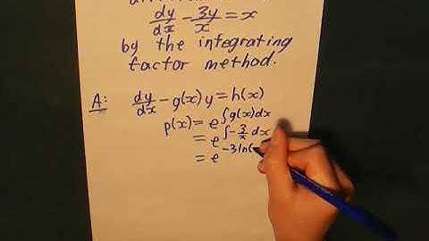 Solving linear first order differential equations by the integrating factor method.
