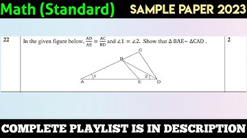 In the given figure below AD/AE = AC/BD and ∠1 = ∠2. Show that ∆ BAE~ ∆CAD @edulover123