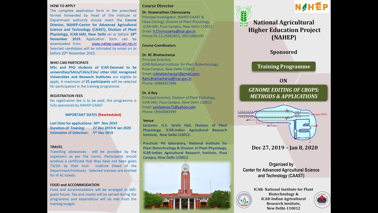 Genome editing tools for enhancing resistance against diseases in crop plants by Dr  A Kumar_jan1,20