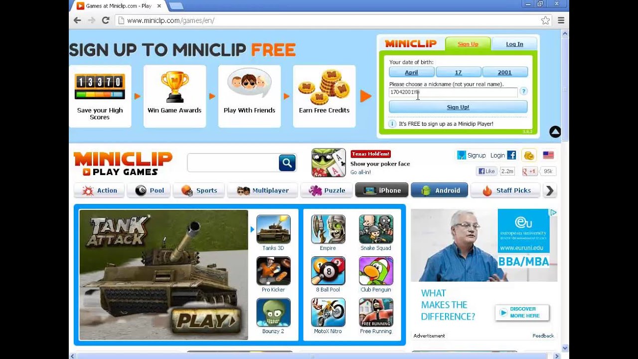 Miniclip edit profile and edit avatar. - YouTube