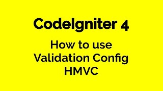 CodeIgniter 4 HMVC - How to use Validation Config screenshot 2
