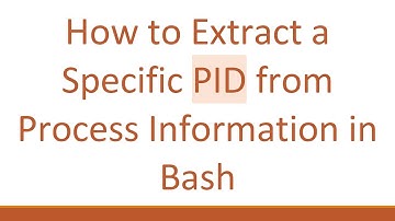 How to Extract a Specific PID from Process Information in Bash