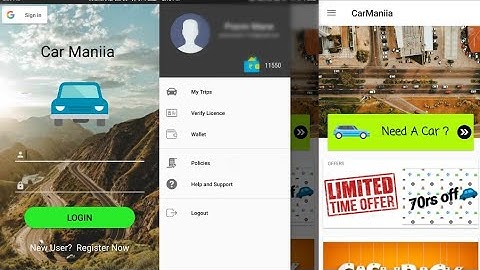 Android mini project on car renting online app.