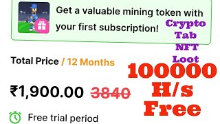 Maximize Crypto Gains with Crypto Tab NFT  1900 Pack 100,000 Hash Power & Full Details ?? Bitcoin