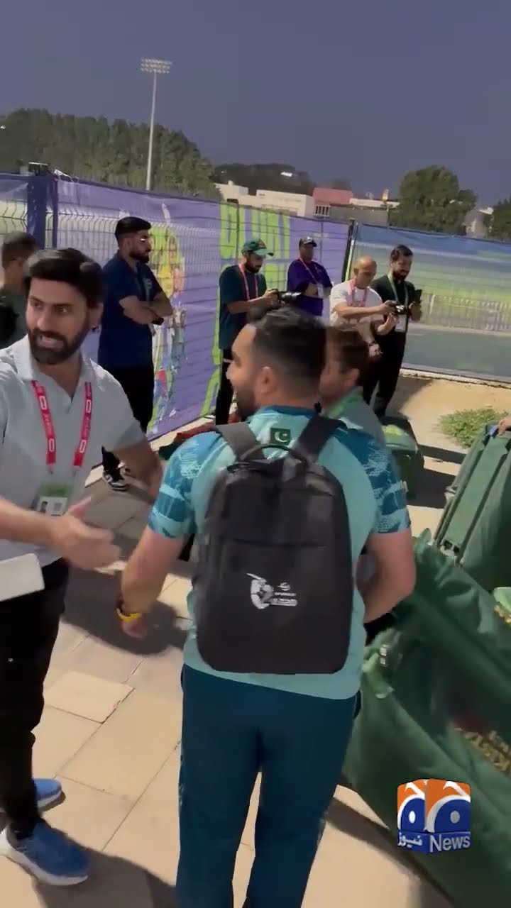Pakistani team arrives at Dubai Stadium #championstrophy2025 #pakistanteam