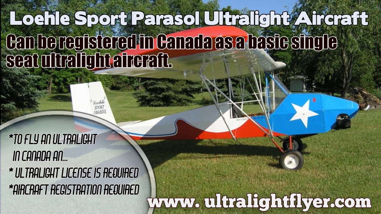Canadian Single Seat Ultralight Aircraft, Loehle Sport Parasol, Mikey