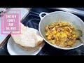 Chicken curry and oil roti