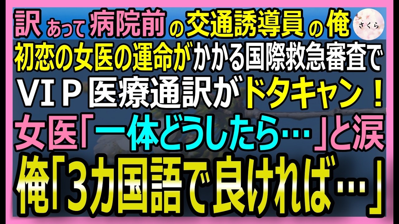 【感動する話】不可能と言われた国際搬送を成功した看護師だったが今は交通誘導員の俺。国際審査15分前にVIP通訳がドタキャンし女医が涙。俺が英語で話すと…【いい話・スカッと・スカッとする話・朗読】