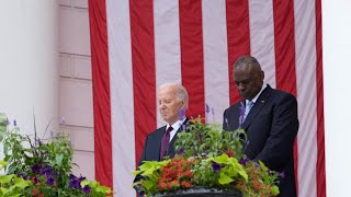Footage of Joe Biden seemingly asleep at Memorial Day sparks outrage