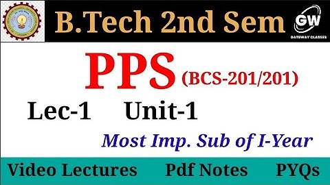 Lec-1 I Unit-1 I PPS I by Pragya Rajvanshi Ma