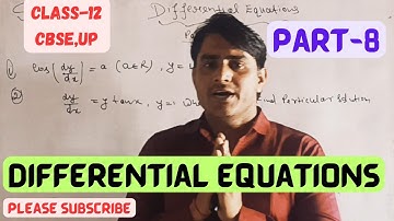 Differential Equations Class-12  CBSE NCERT part-8 differential equations first order first degree