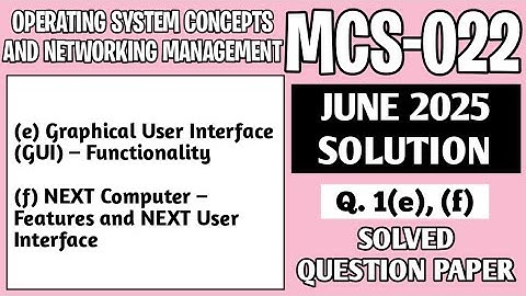 P3- 1(e), (f) | MCS 022 June 2025 Solution | MCS022 Solved Question Paper | Mcs22 Important Question