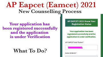 AP Eamcet Your application has been registered successfully & the application in under Verification