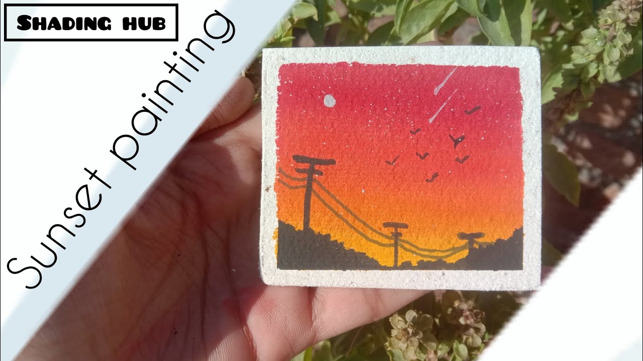 Sunset Basic Shading sunset painting | painting with water Colour | easy sunset picture ...
