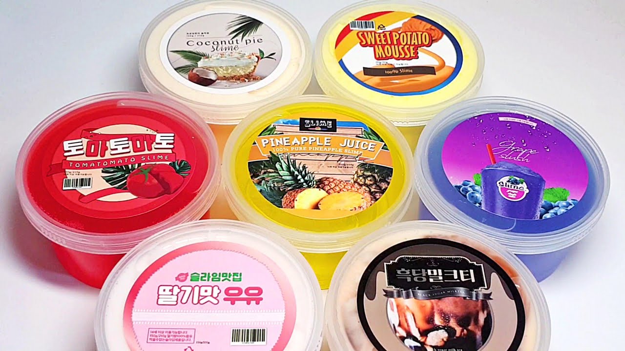 210ml 만원 마켓 진행 중! / 슬라임 맛집 후기 / 지글리 물젤리 클리어 샤베트 엘머스 버터 우드글루 젤라또 / 슬라임 리뷰 / slime review / 박뮤즈 🍍
