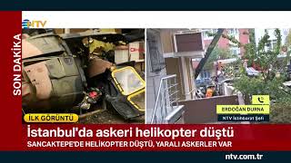 İstanbul'da mahalleye helikopter düştü, 3 asker şehit oldu (İlk görüntüler)