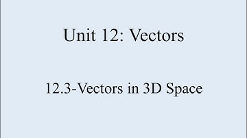 12.3-Vectors in 3D Space
