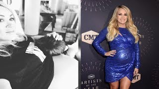 Pregnant Carrie Underwood Bares Her Baby Belly in Husband's Shirt as She Cuddles with Son: 'Letting