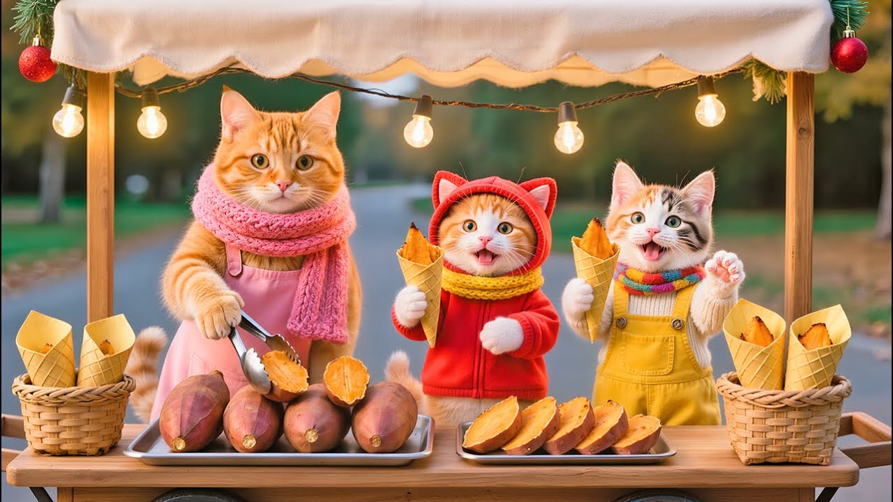 Mama Cat Trims Fur on the Farm and Makes Tiger Hat For Kittens At Home🐾🎩🐯