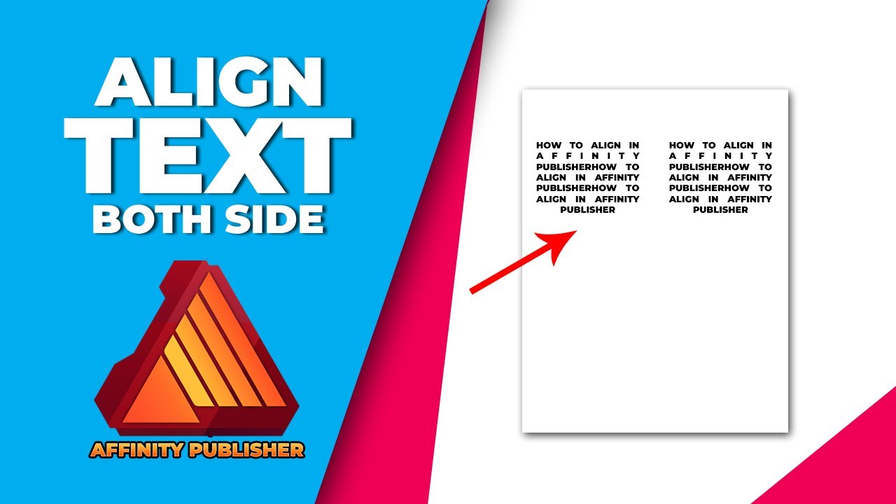 How to align in affinity publisher on both sides - YouTube
