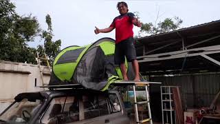a cheap and simple roof top tent ( KARIANGAOU CAMPER )