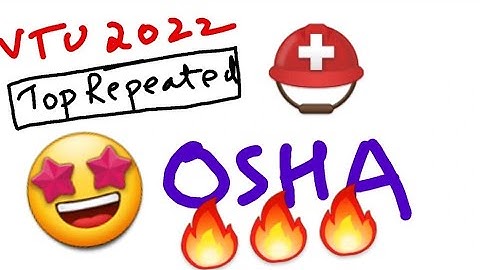 OSHA Super Repeated 💯🤩 Super Important [+PDF] 🎯🔥🔥🔥 6SEM CSE #vtu #2022 #OSHA