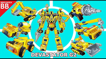 LEGO Combiner Devastator G2 ⚡️ Unboxing Speed Build How to make a Robot Transformers 6in1 Qman 1417