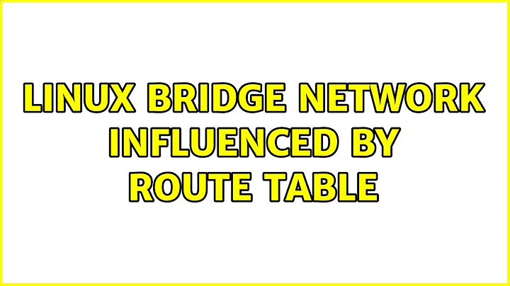 Linux bridge network influenced by route table