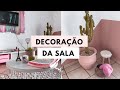 DIY - DECORAÇÃO SALA DE ESTAR GASTANDO POUCO! | Painel da TV, rack com caixotes de feira e mais!
