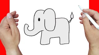 Como dibujar un ELEFANTE facil