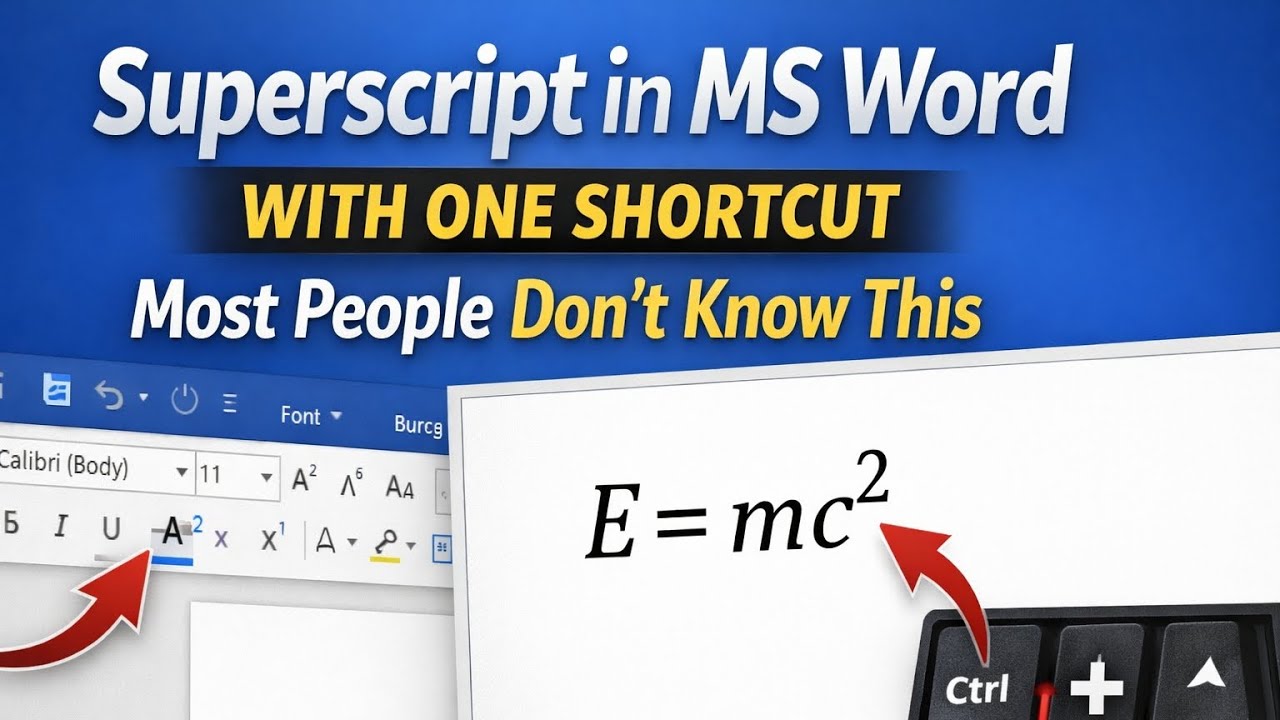 Superscript in MS Word with One Shortcut #MSWord #Shortcuts # ...