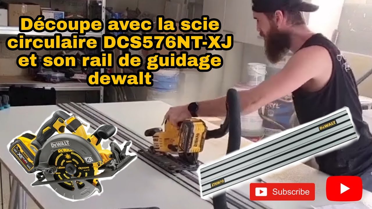 Découpe avec rail de guidage dewalt 