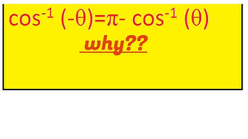 why | cos^(-1)⁡〖(-θ)〗 = π - cos^(-1)⁡〖(θ)〗????