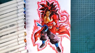 How to Draw Xeno Goku super Saiyan 4 Limit breaker🔥[Full Body ] step by step screenshot 5