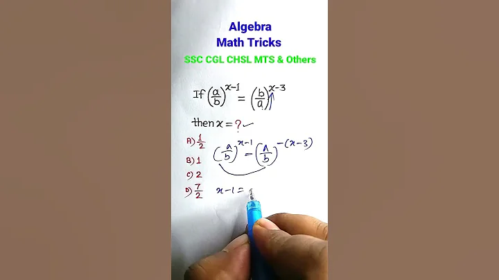Algebra Shortcuts/ Tricks / Solutions ||Algebra Tricks| Math for SSC CGL GD MTS CHSL| #shorts
