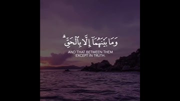 مَا خَلَقْنَا السَّمَاوَاتِ وَالْأَرْضَ وَمَا بَيْنَهُمَا إِلَّا بِالْحَقِّ | القارئ هزاع البلوشي