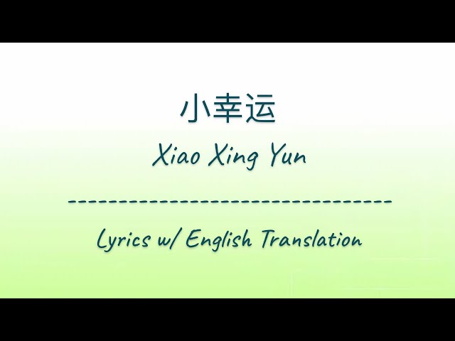 [ENG SUB] 小幸运 Xiao Xing Yun - 田馥甄 Hebe Tien (Chinese/Pinyin/English Lyrics 歌词) class=
