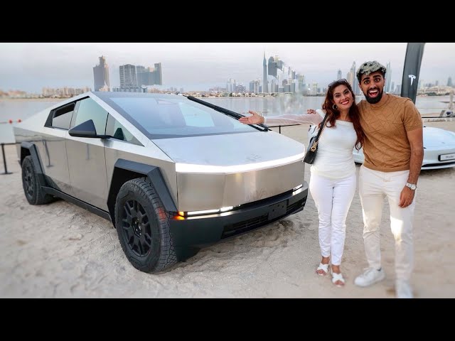 TAKING DELIVERY OF DUBAI’S FIRST TESLA CYBERTRUCK! class=