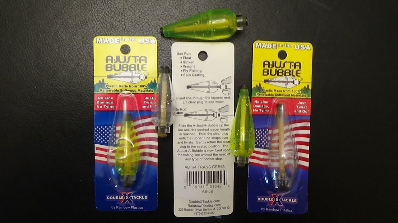 Green 1/4 oz A-Just-A Bubble Fishing Float - No Tying Needed - Made In USA
