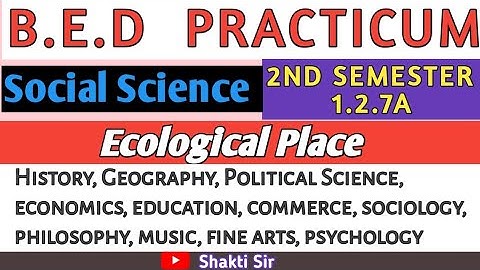 B.E.D. Course 1.2.7A ।। Semester-2।। Social Science- Ecological Place ।। Shakti Sir।।