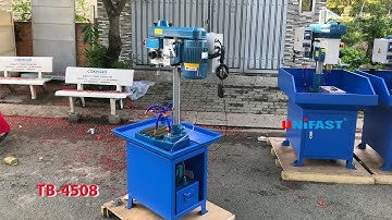 Máy taro M2-M8 TB-4508 hiệu Unifast tự động bằng bánh răng có bàn làm việc và bơm làm mát