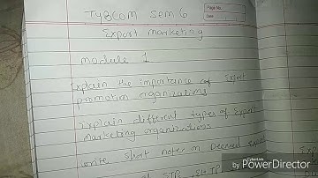 Tybcom sem 6 - export  marketing important question