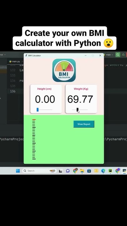 Create BMi calculator using python #larkalog #larkilog - YouTube