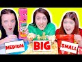 BIG, MEDIUM AND SMALL PLATE FOOD CHALLENGE | ASMR EATING MUKBANG