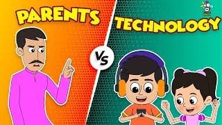 Parents vs Technology | Gadgets VS Outdoor Games | English Moral Story | English Animated | Cartoon screenshot 4