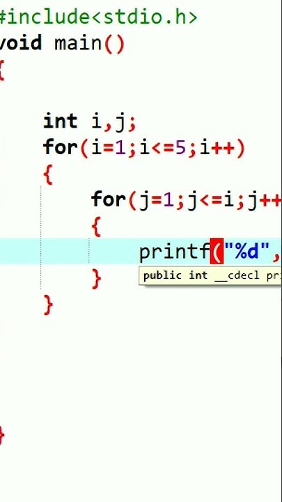 number pattern in c using for loop | ms coder - YouTube