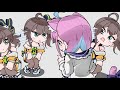 Aqua's funny reaction to Matsuri's stare. [Animated Hololive/Eng sub][Minato Aqua/Natsuiro Matsuri]
