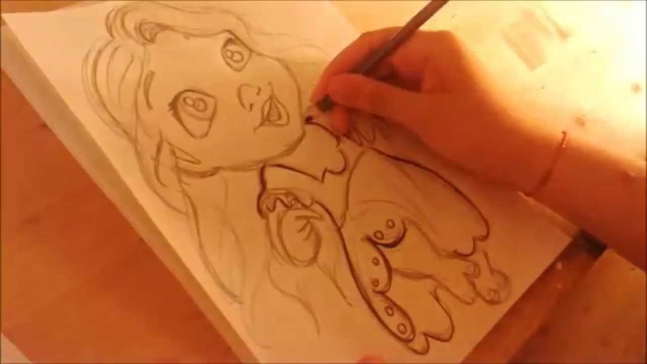 How To Draw Disney S Tangled Baby Rapunzel Youtube